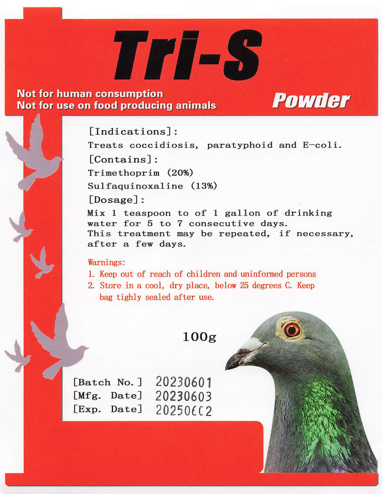 Trimethoprim/Sulfa Powder (Generic) – Coccidiosis, Paratyphoid & E. Coli Treatment for Pet Birds