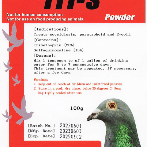 Trimethoprim/Sulfa Powder (Generic) – Coccidiosis, Paratyphoid & E. Coli Treatment for Pet Birds