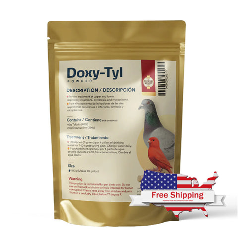 Doxy-Tyl Powder for Birds – Respiratory, Mycoplasma & Psittacosis Support – 100 g