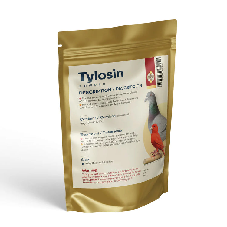 Tylosin Powder for Birds – CRD Support for Pigeons, Cage Birds & Chickens – 100 g