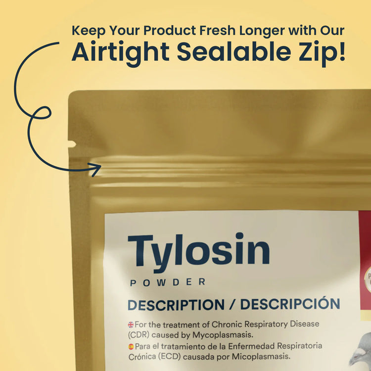 Tylosin Powder for Birds – CRD Support for Pigeons, Cage Birds & Chickens – 100 g