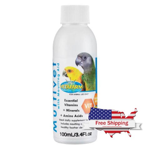 Multivet - with Molting Aid (Vetafarm) Bird Supplement - Helps Feather Production