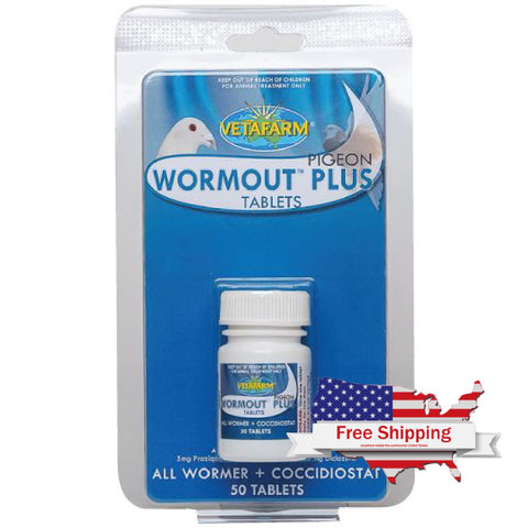 Pigeon Wormout Plus+ Tabs (Vetafarm) Effective Pigeon Dewormer/Coccidiosis Prevention