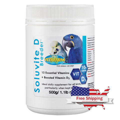 Soluvite D Breeder (Vetafarm) - Super Concentrated Vitamin Supplement for Indoor Birds