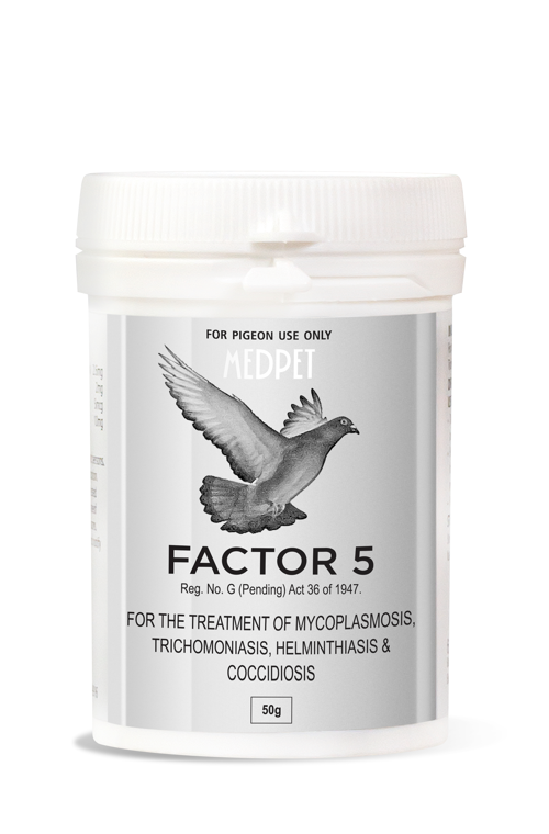 Factor 5 (Medpet) 5-in-1 Remedy for Respiratory Issues, Canker & Certain Worms in Pigeons