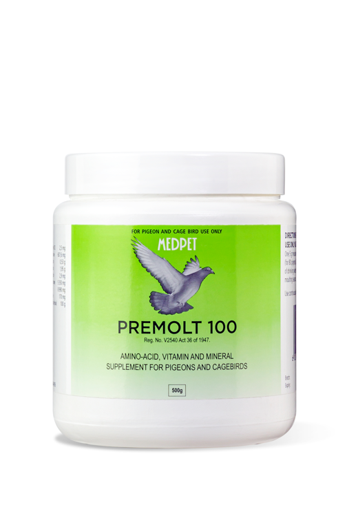 Premolt 100 (MedPet) Plumage Enhancement for Birds (Pigeons & Cage Birds)