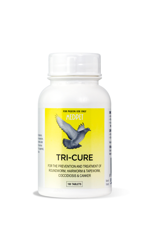 Tri-Cure Tablets (Medpet) Effectively Combats Worms, Cocci & Canker in Pigeons