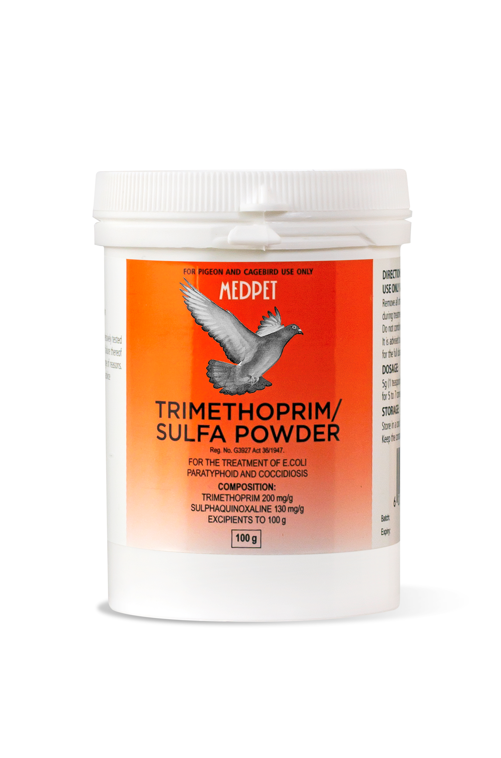Trimethoprim Sulfa (Medpet) Effectively Treats Cocci, Paratyphoid & E Coli in Birds
