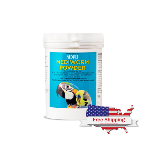 Mediworm Powder (Medpet) Highly Effective Deworming Powder for Birds - the