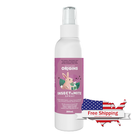 Origins Insect & Mite Spray (Vetafarm) for Rabbits & Small Animals - 6 Week Shield