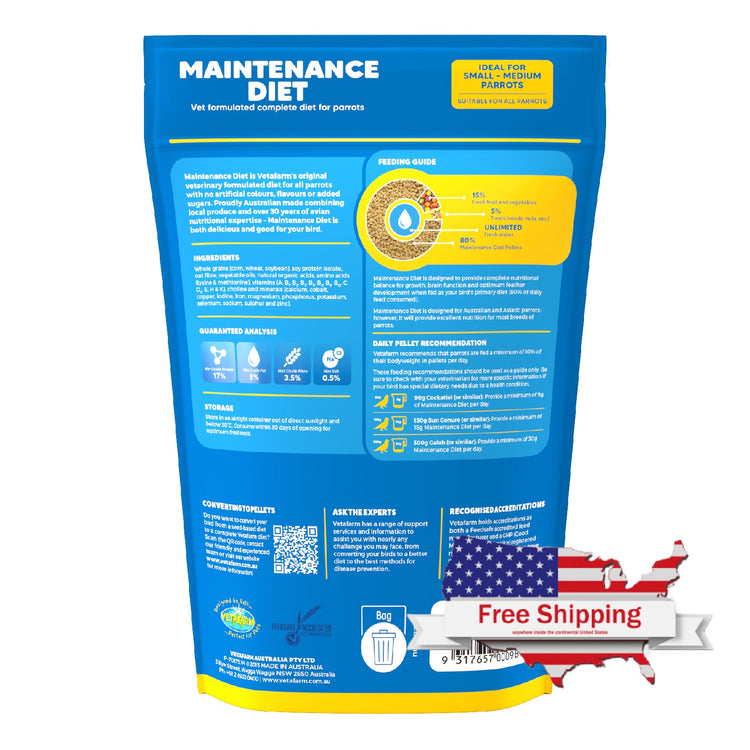 Maintenance Diet (Vetafarm): Premium Parrot Food for Balanced Parrot Diets