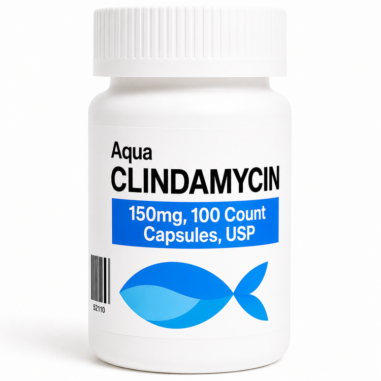 Aquarium Clindamycin 150mg fish antibiotic, 100-capsule bottle for ornamental aquarium fish