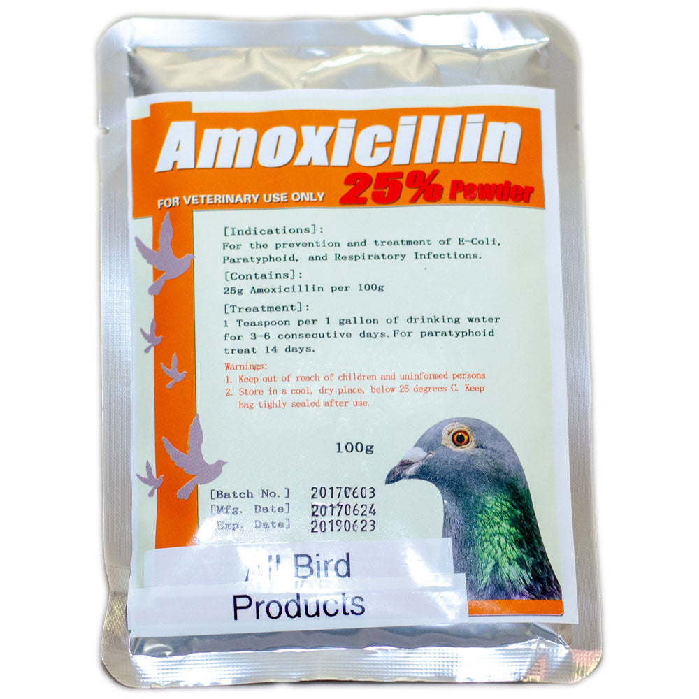 Amoxicillin 25 Powder for Birds Generic Antibiotic for Paratyphoid