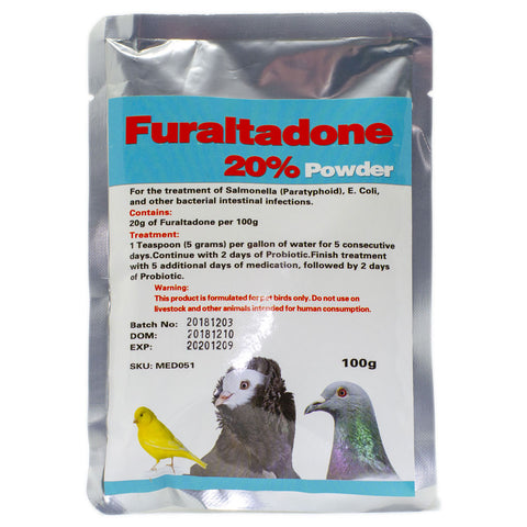 Furaltadone 20% Powder (Generic) – Intestinal & Paratyphoid Treatment for Birds