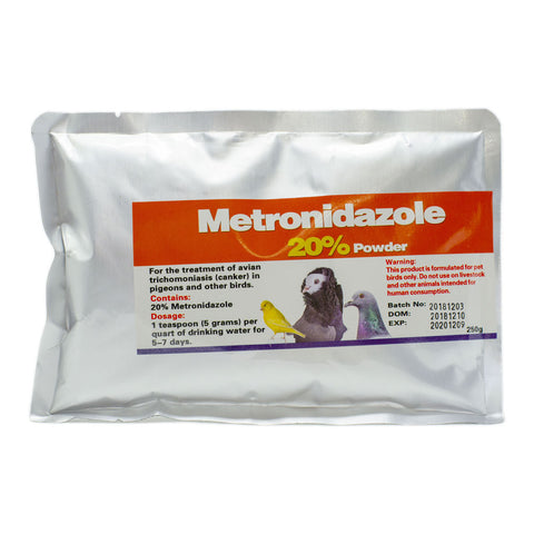 Metronidazole 20% Powder (Generic) – Canker (Trichomoniasis) Treatment for Pigeons & Birds