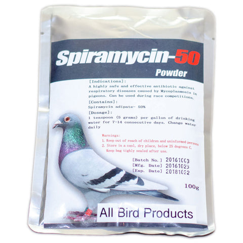 Spiramycin-50 Powder (Generic) – Respiratory Antibiotic for Racing & Aviary Birds