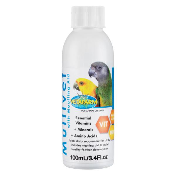 Multivet - with Molting Aid (Vetafarm) Bird Supplement - Helps Feather Production