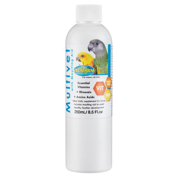 Multivet - with Molting Aid (Vetafarm) Bird Supplement - Helps Feather Production