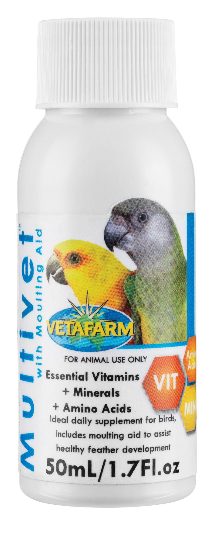 Multivet - with Molting Aid (Vetafarm) Bird Supplement - Helps Feather Production