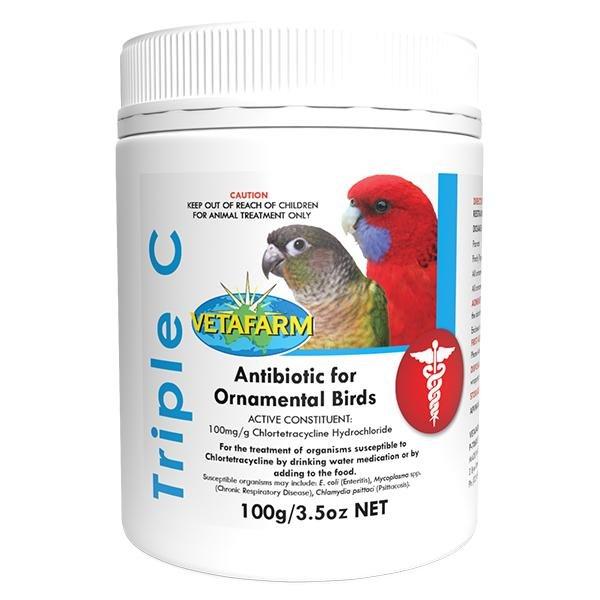 Triple C (Vetafarm): Treats Bacterial Infections in Ornamental Birds