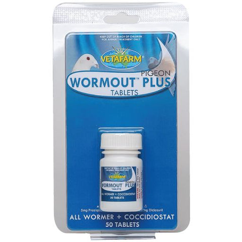 Pigeon Wormout Plus+ Tabs (Vetafarm)  Effective Pigeon Dewormer/Coccidiosis Prevention