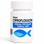 Aquarium Ciprofloxacin 250mg fish antibiotic, 100-tablet bottle for ornamental aquarium fish