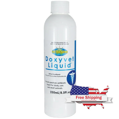 Doxyvet Doxycycline Oral Solution for Birds, Dogs, Cats & Rodents – 250 ml
