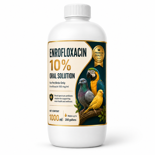 Enrofloxacin 10% for Birds – 100 mg/mL Oral Solution 1L
