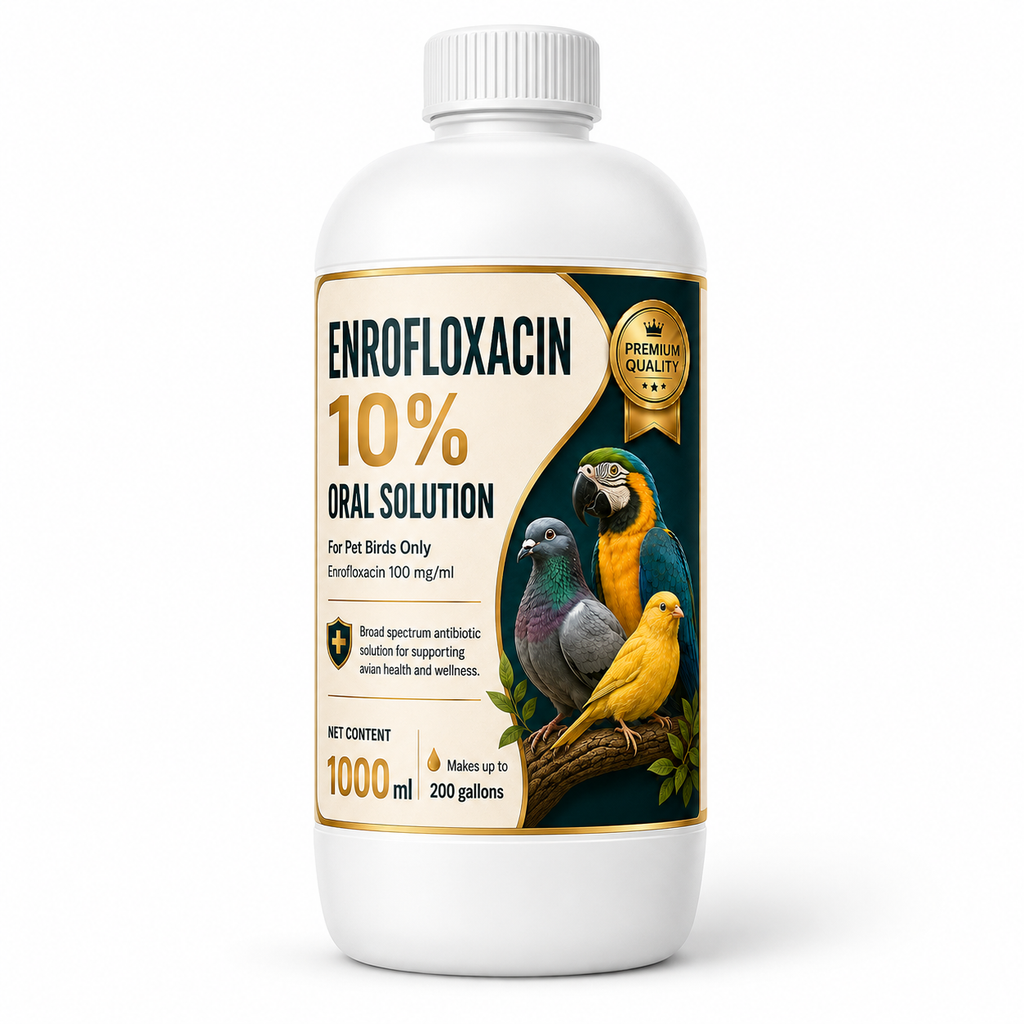 Enrofloxacin 10% for Birds – 100 mg/mL Oral Solution 1L