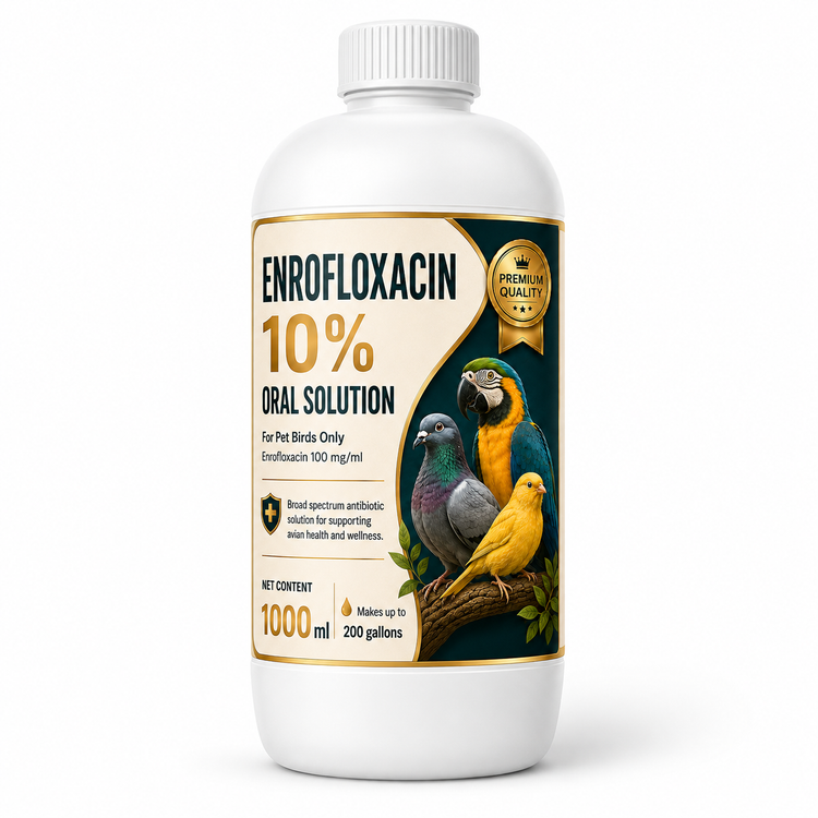 Enrofloxacin 10% for Birds – 100 mg/mL Oral Solution 1L