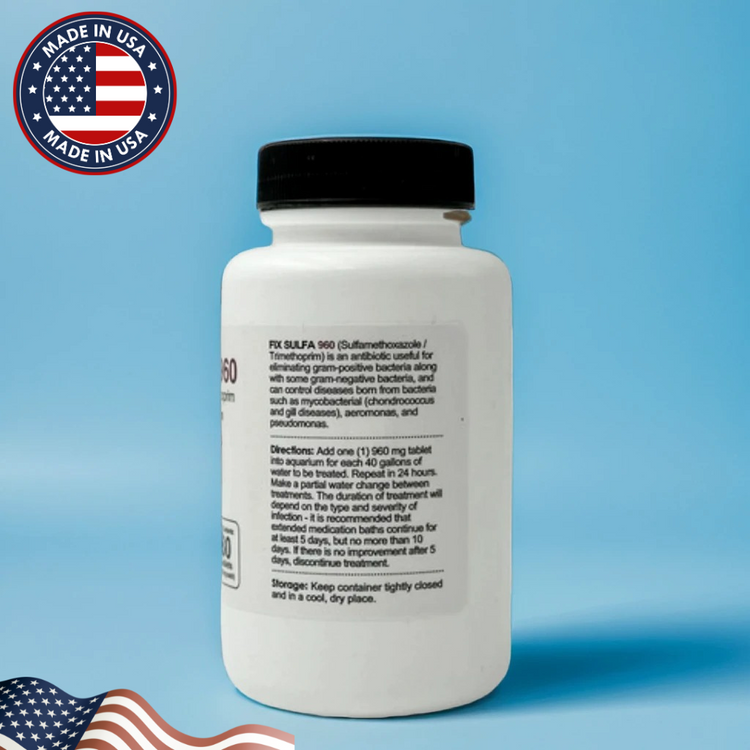 Fish Sulfa (Sulfamethoxazole/ Trimethoprim) 960mg 30 Tablets Fish Antibiotics