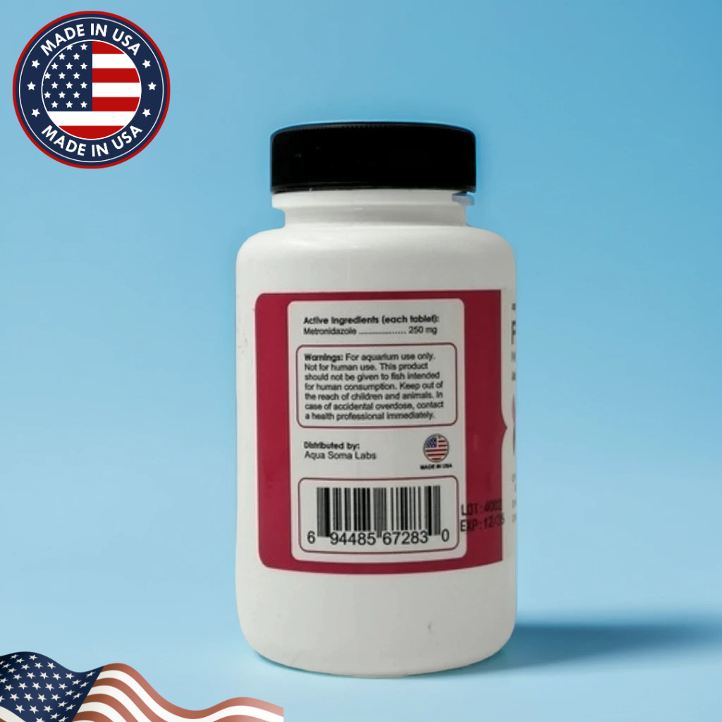Fish Zole (Metronidazole) 250mg 60 Count Fish Antibiotics