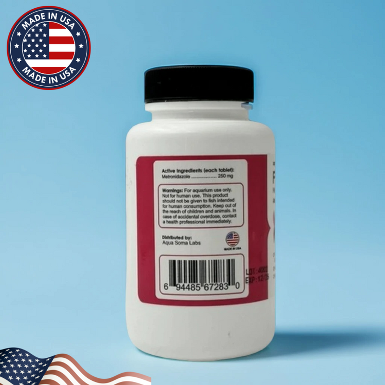 Fish Zole (Metronidazole) 250mg 60 Count Fish Antibiotics
