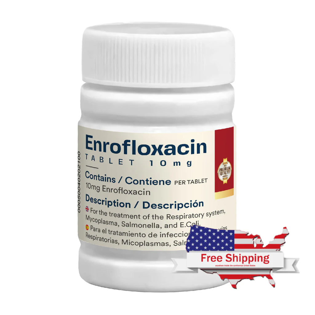 Enrofloxacin 10% Pills for Birds – Broad-Spectrum Support – 10 mg (100 Tablets)