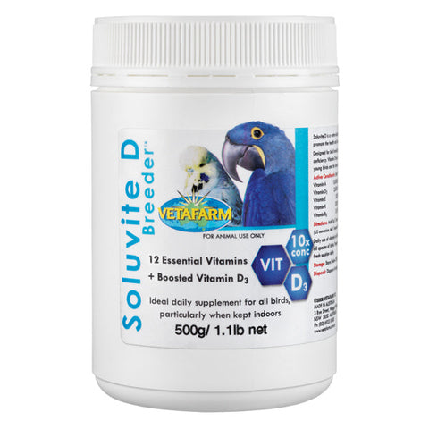 Soluvite D Breeder (Vetafarm) - Super Concentrated Vitamin Supplement for Indoor Birds