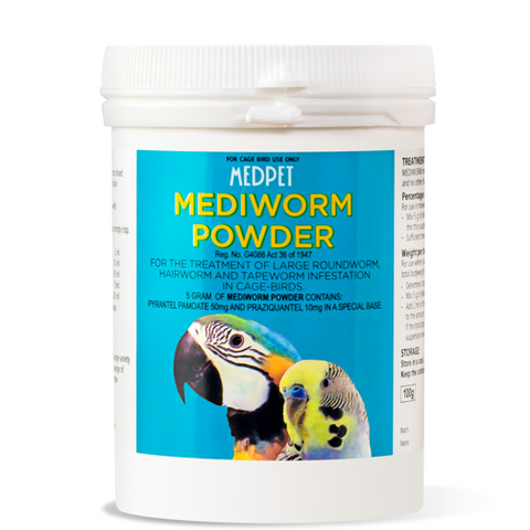 Mediworm Powder (Medpet) Highly Effective Deworming Powder for Birds - the 