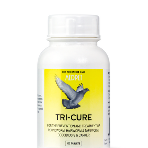 Tri-Cure Tablets (Medpet) Effectively Combats Worms, Cocci & Canker in Pigeons