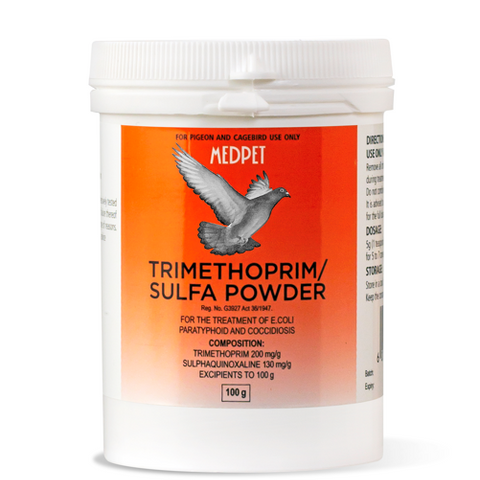 Trimethoprim Sulfa (Medpet) Effectively Treats Cocci, Paratyphoid & E Coli in Birds