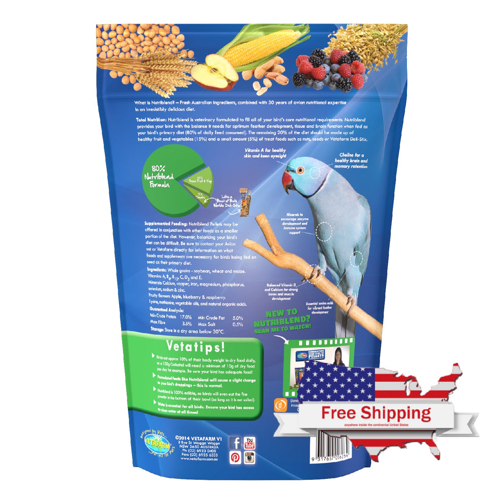 Nutriblend Small (Vetafarm) Parrot Pellets / Complete Parrot Diet