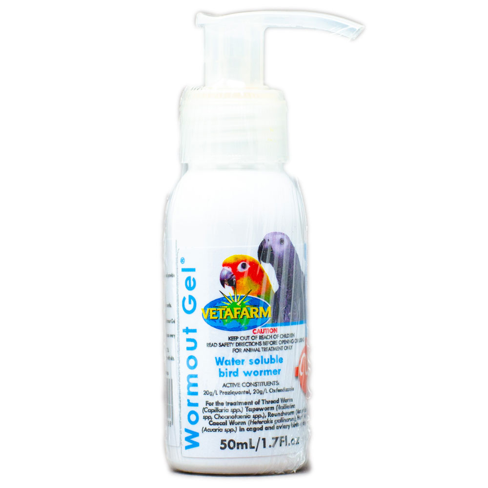 Worm Out Gel – Vetafarm Water-Soluble Bird Dewormer for Internal Parasites